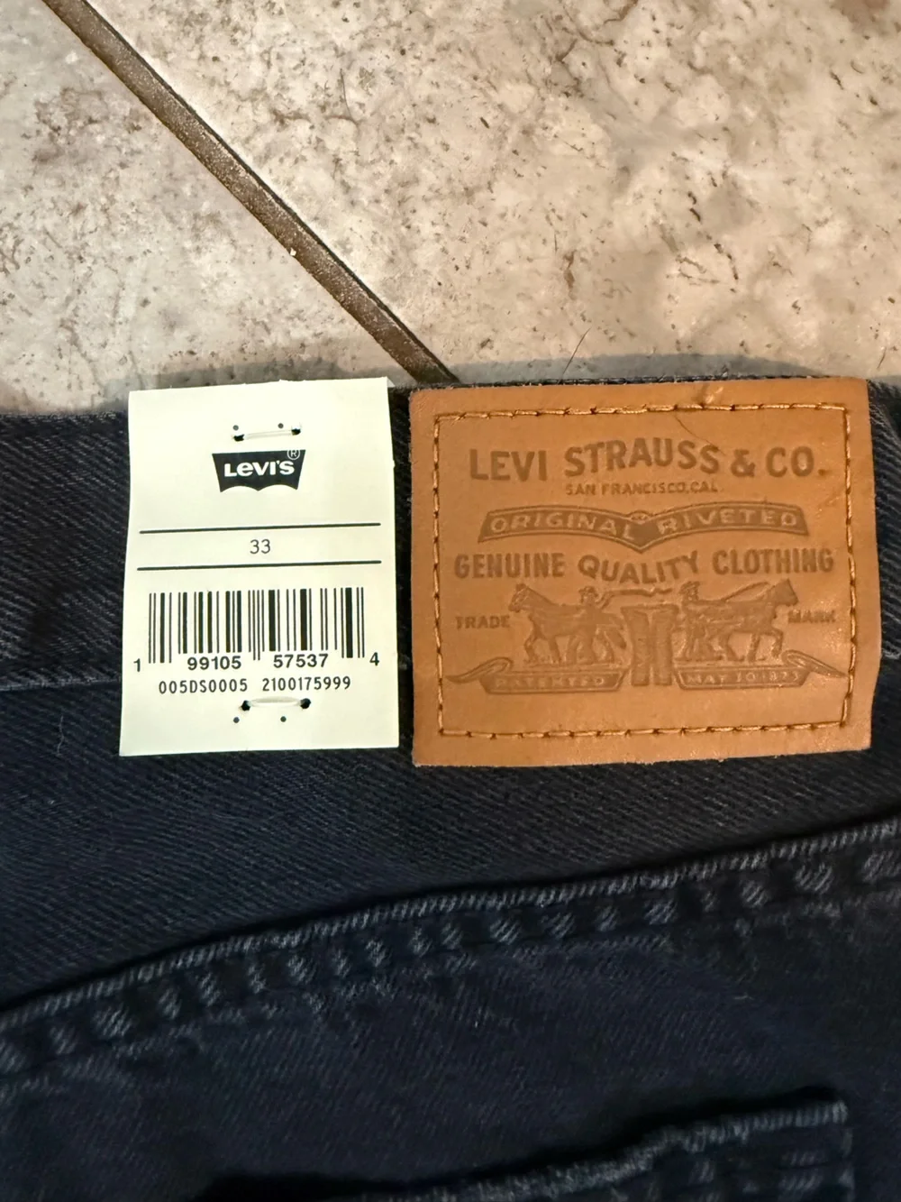 Levi's Black Frayed Hem Denim Shorts